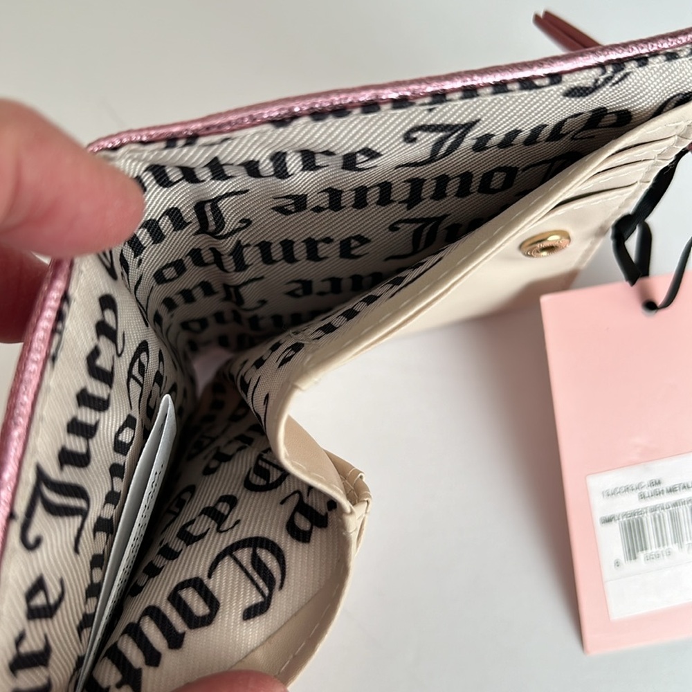 New Juicy Couture metallic blush wallet with pull out card case - Picture 8 of 16